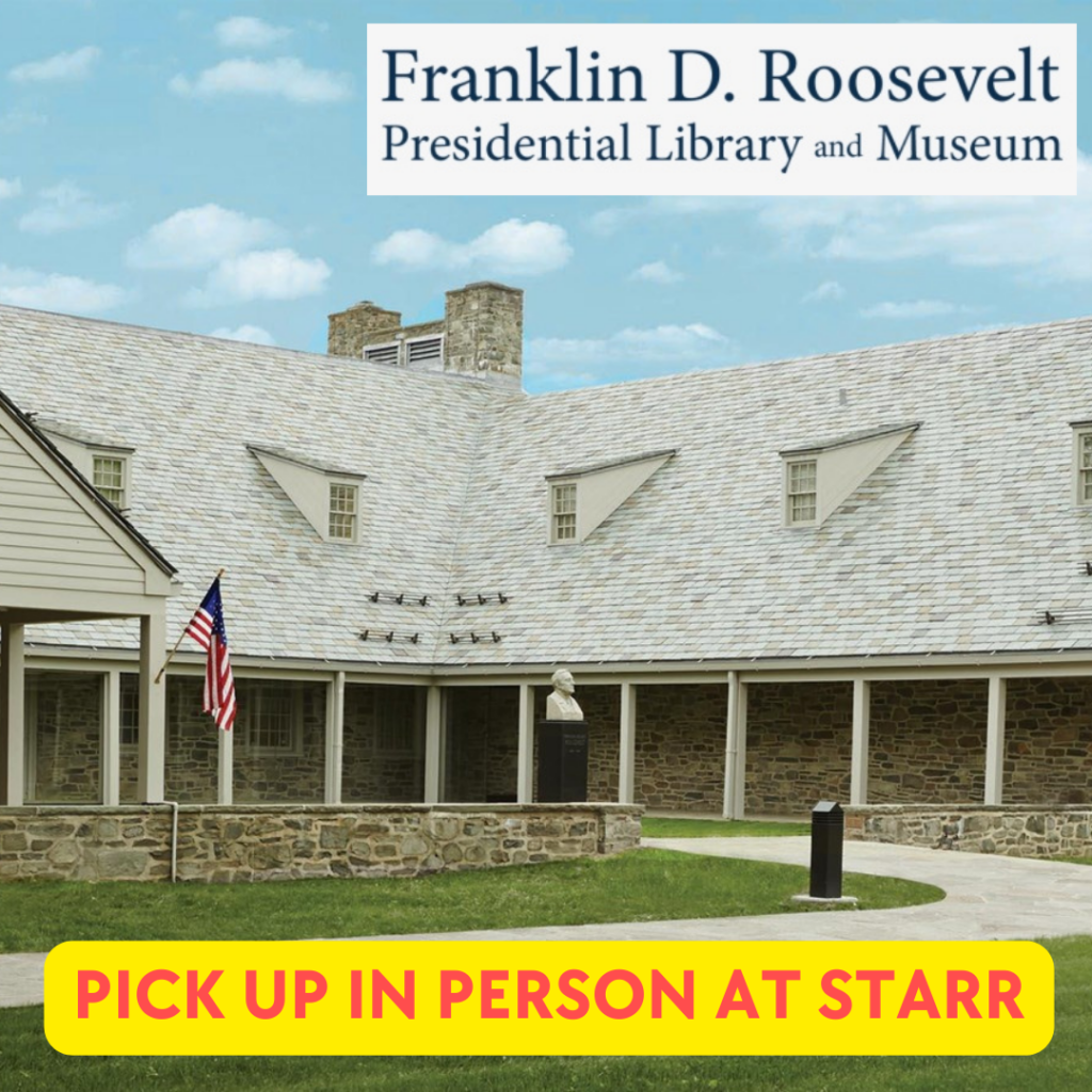 FDR Museum pass can be picked up in person at the library.