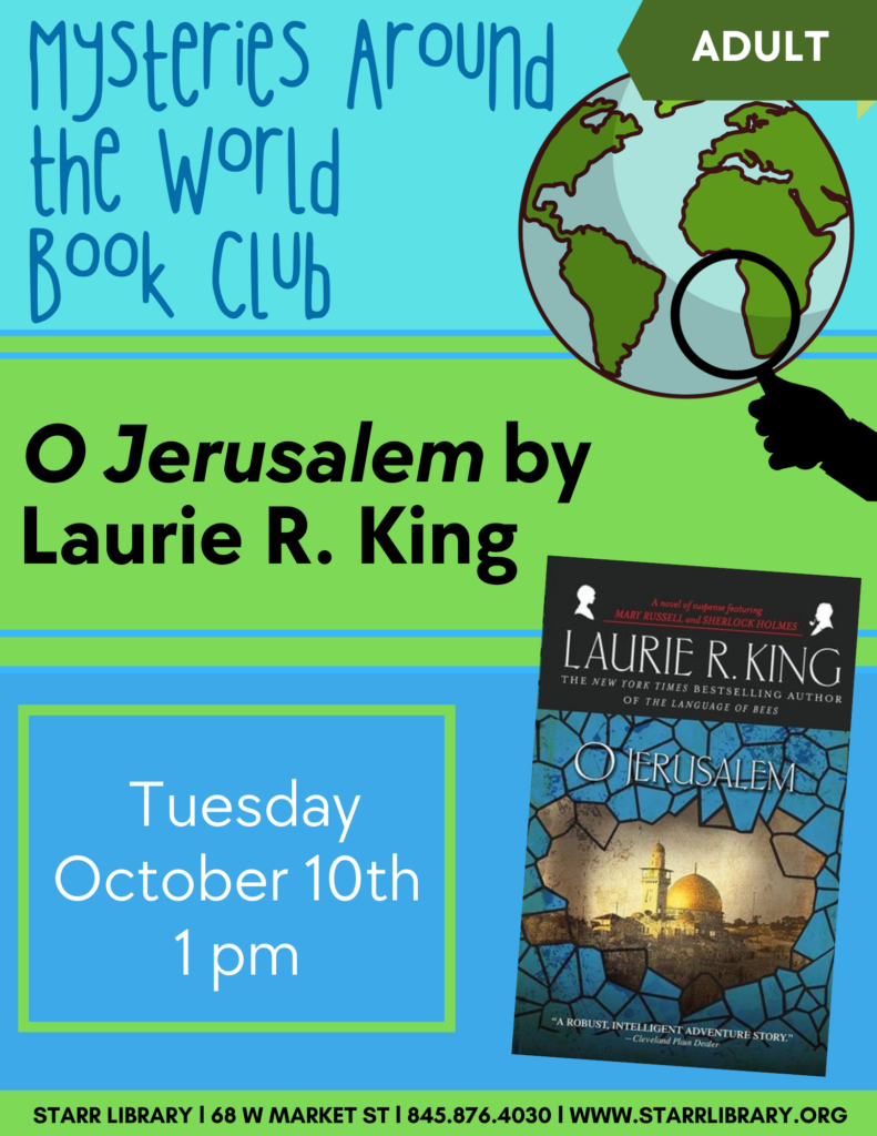 adult event - mysteries around the world book club - Tuesday October 10 - click to visit the calendar