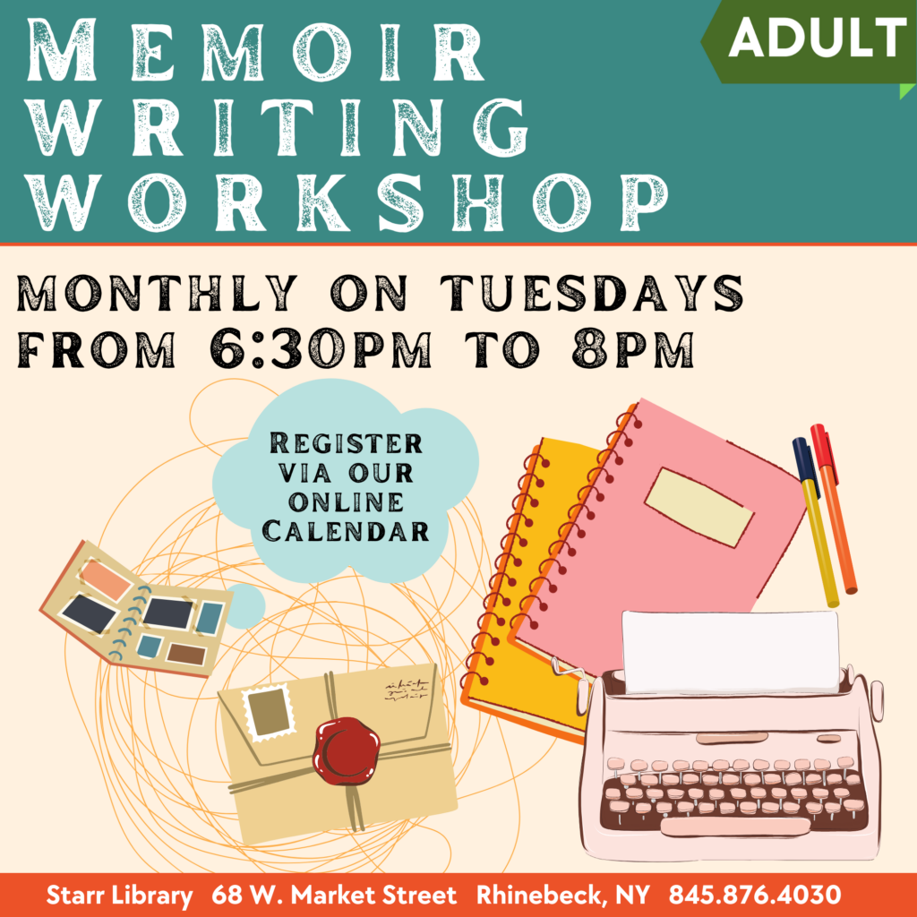 monthly memoir writing workshop - adult program