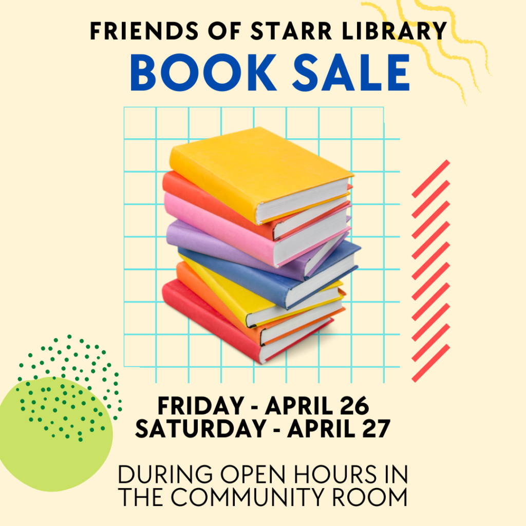 event for everyone - friends book sale - friday april 26 and saturday april 27 during open hours
