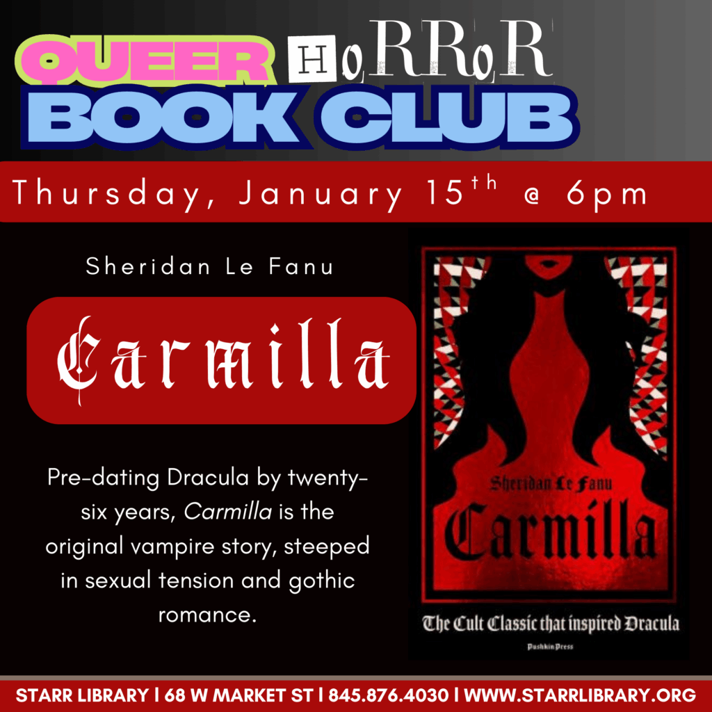 queer horror book club January 15 at 6pm