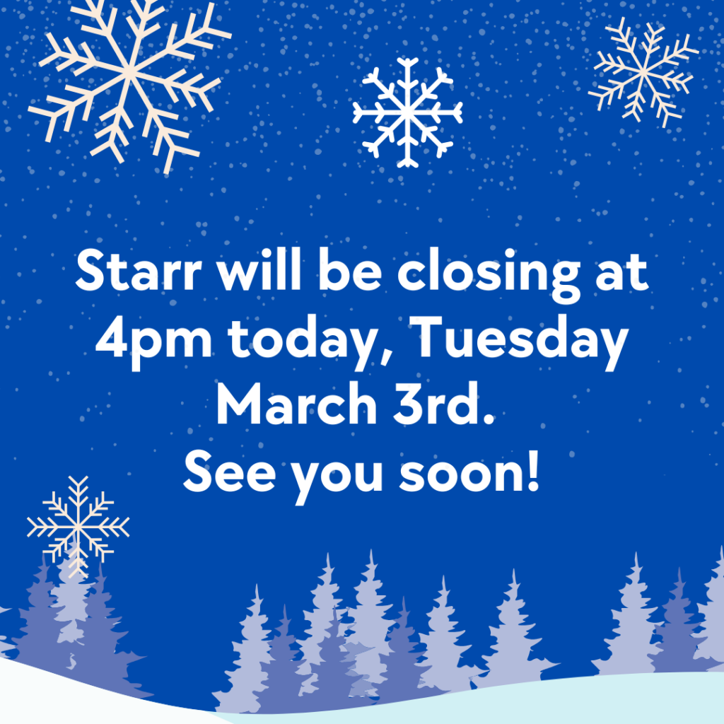 Closing at 4pm today, Tuesday, March 3rd